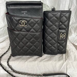 Chanel mini waiter clutch with black chain strap